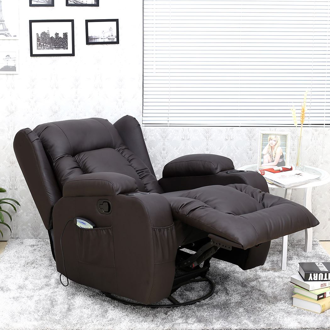 Brown manual Armchair 10 in 1 Massage Heat Brown manual Armchair 10 in 1 Massage Heat