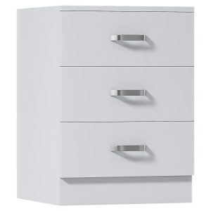 Tunis 3 Drawer Bedside Table Cabinet in Matt White