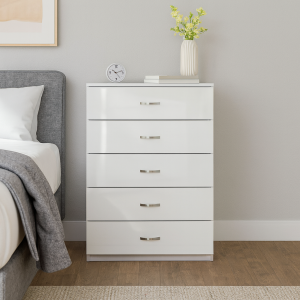 Chiswick 5 Drawer Cabinet in Gloss White