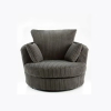 Dylan Jumbo Cord Fabric Swivel Chair Armchair in Grey