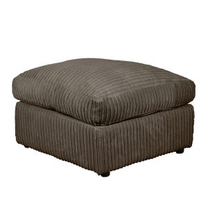 Dylan Jumbo Cord Fabric Footstool in Chocolate