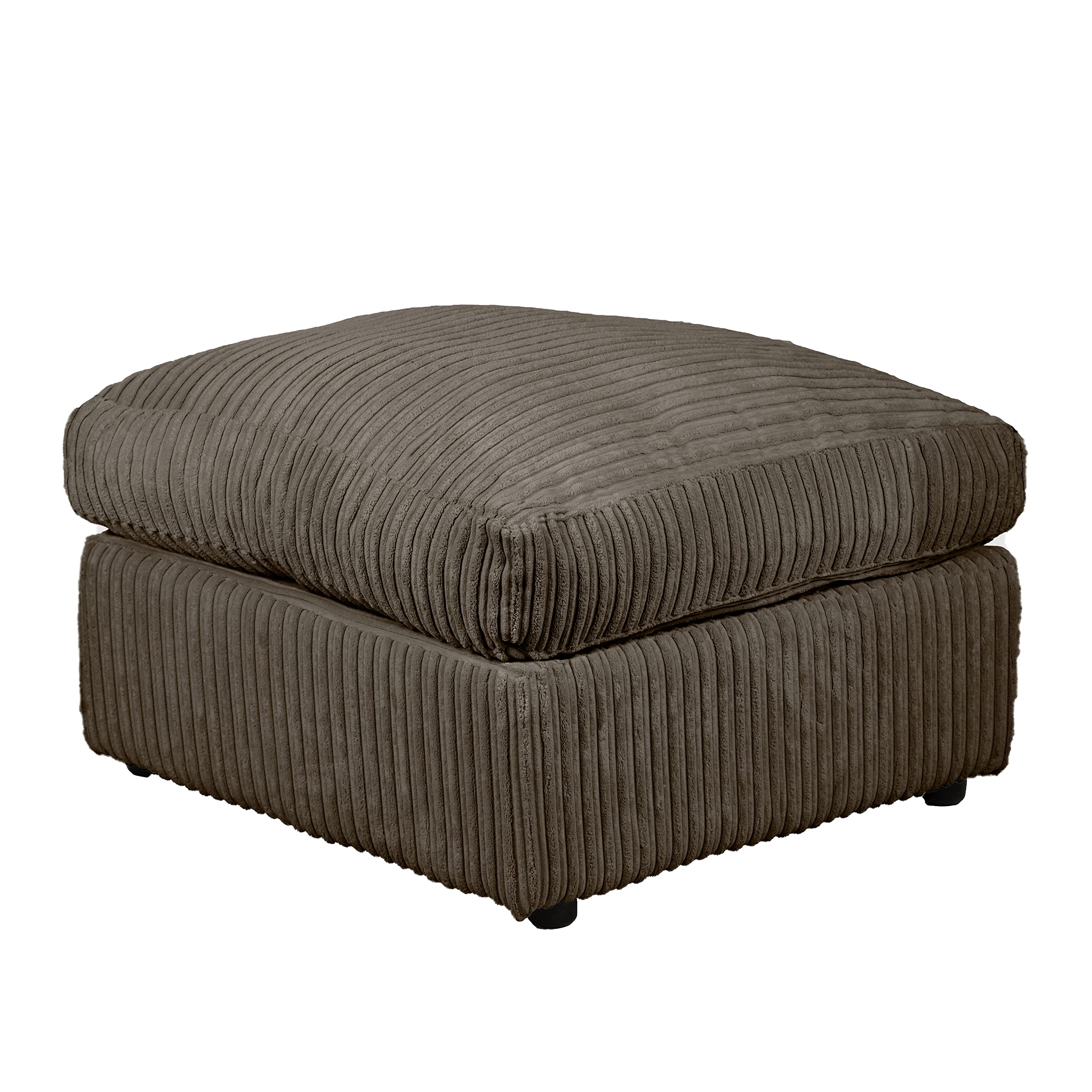 Dylan Jumbo Cord Fabric Footstool in Chocolate