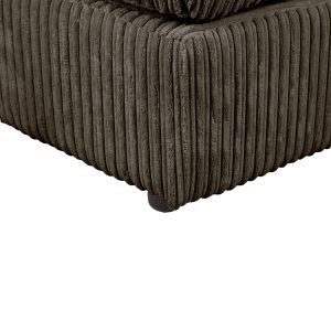 Dylan Jumbo Cord Fabric Footstool in Chocolate - Image 4