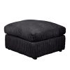 Dylan Jumbo Cord Fabric Footstool in Black