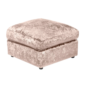 Dylan Crushed Velvet Fabric Footstool in Mink