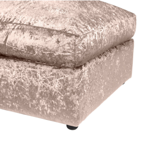 Alternative view of Dylan Crushed Velvet Fabric Footstool in Mink