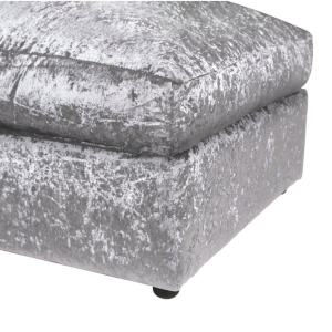 Alternative view of Dylan Crushed Velvet Fabric Footstool in Silver
