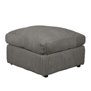 Dylan Jumbo Cord Fabric Footstool in Grey