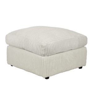 Dylan Jumbo Cord Fabric Footstool in Cream