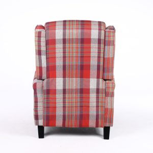 Estonia Fabric Pushback Recliner Armchair in Red Tartan - Image 7