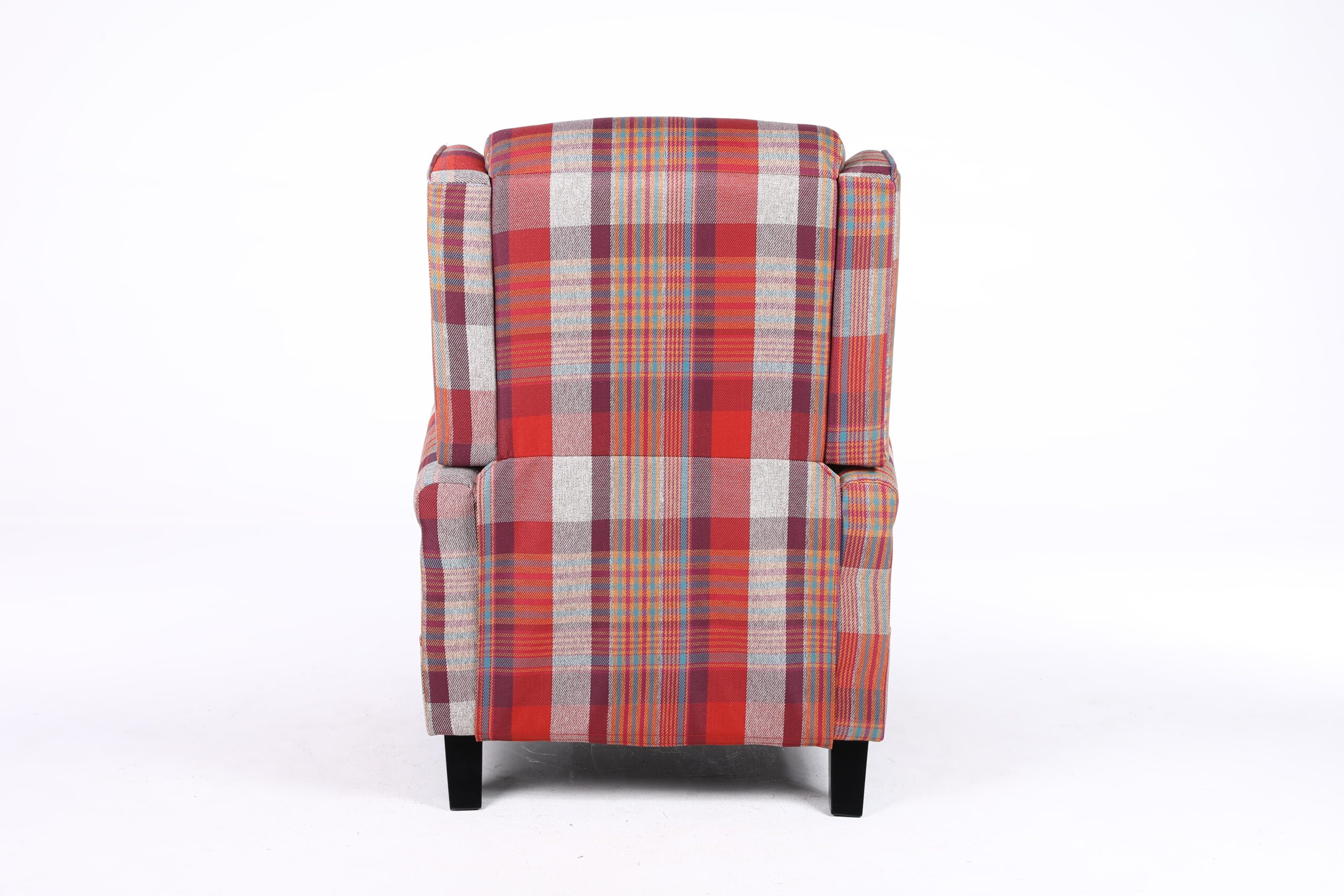 Estonia Fabric Pushback Recliner Armchair in Red Tartan - Image 7
