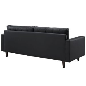 Empress Leather 3+2 Seater Sofa in Black - Image 5