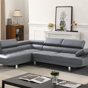 Alternative view of Fidenza Leather 4-5 Seater Corner Sofa in Grey