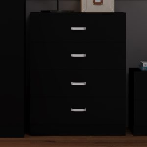 Tunis 4 Drawer Cabinet in Matt Black - Image 4