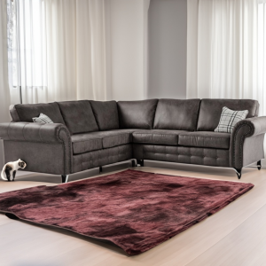 Oakland Suede 4-5 Seater Corner Sofa in Charcoal Black Fabric - Image 2