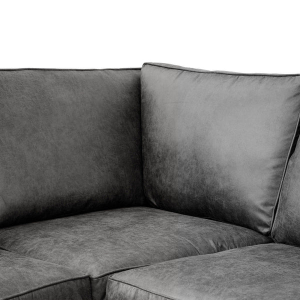 Oakland Suede 4-5 Seater Corner Sofa in Charcoal Black Fabric - Image 7
