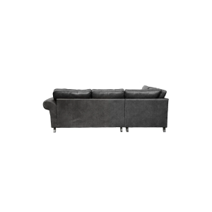 Oakland Suede 4-5 Seater Corner Sofa in Charcoal Black Fabric - Image 5