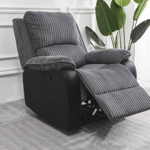 Preston Jumbo Cord Manual Recliner Armchair in Grey - Image 4