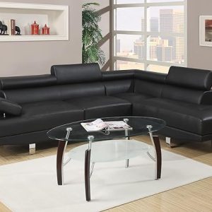 Alternative view of Fidenza Leather 4-5 Seater Corner Sofa in Black