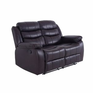 Roma Leather Brown Sofa 3+2 Seater Recliner Sofa in Brown - Image 10